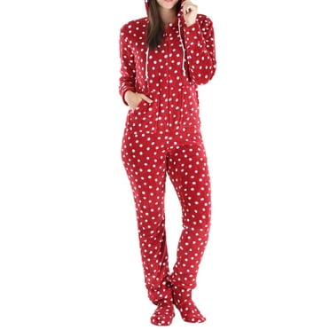 Blis Womens Adult Onesie Fleece with Hood Zipper Pajama Classic Buffalo Check 1X